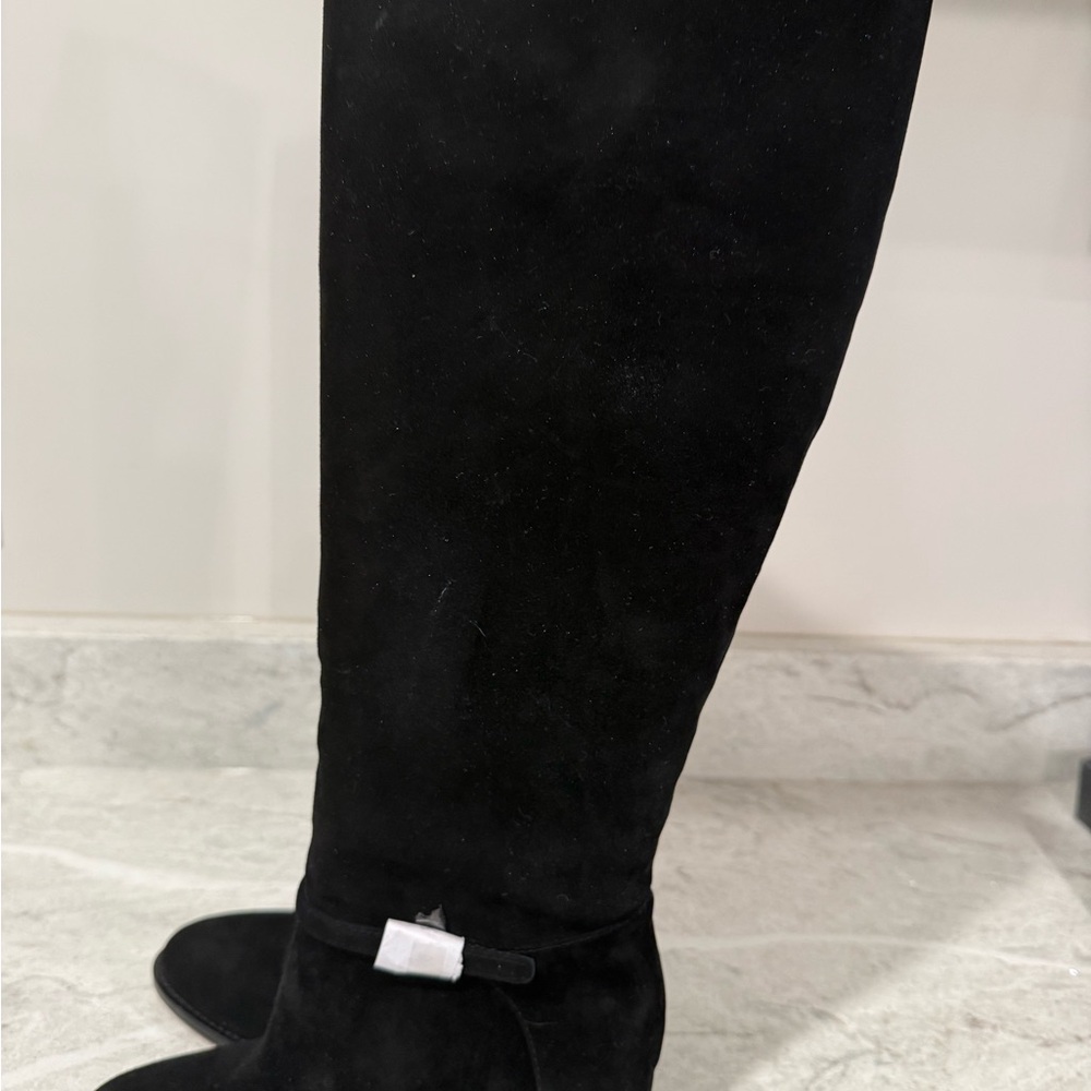 Ann Taylor Black Suede Buckle Boots - Picture 3 of 5